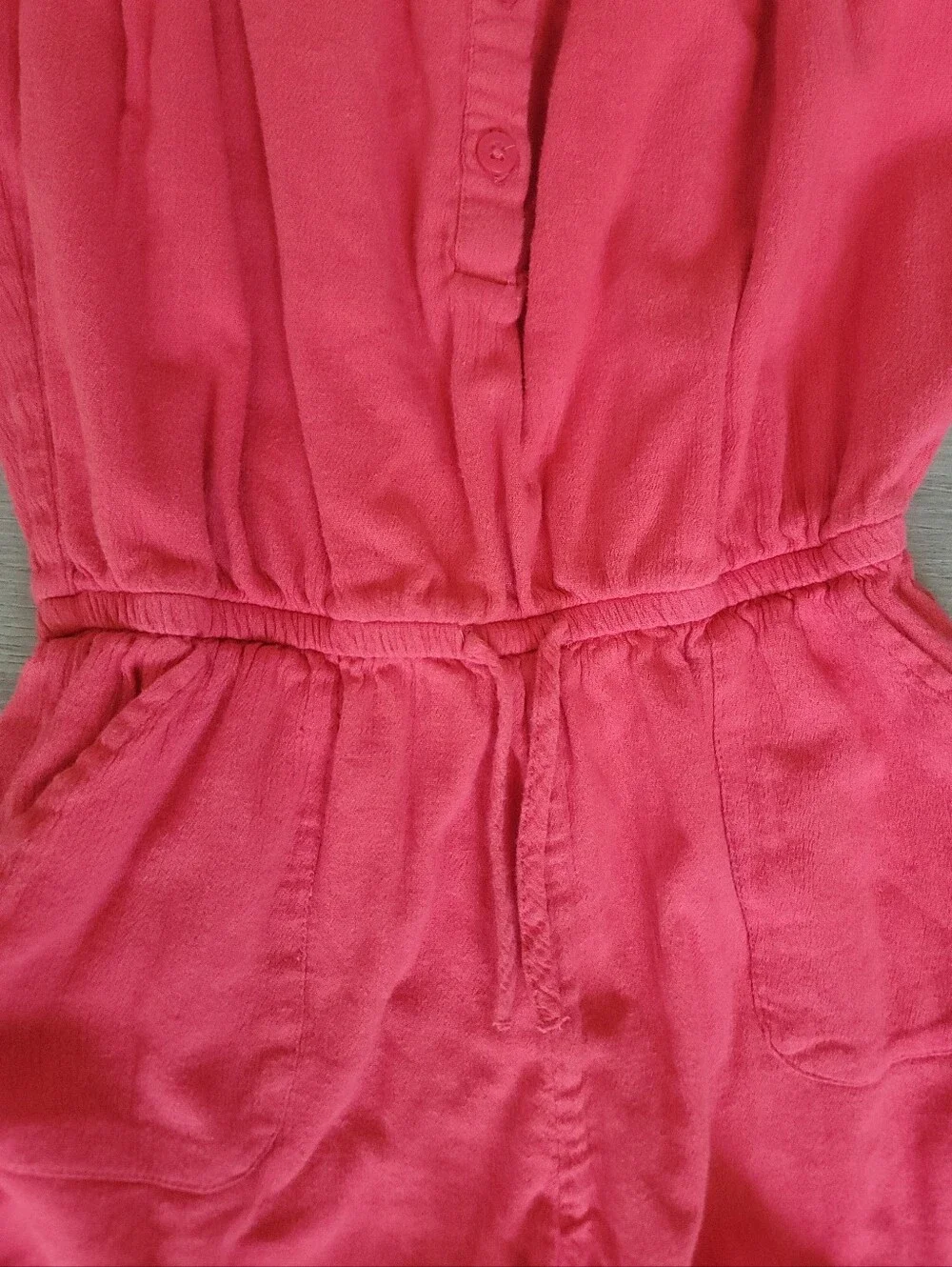 GAP Kids Gauze Romper Cotton Blend Coral Red Girls Size M 8-9 Summer Core